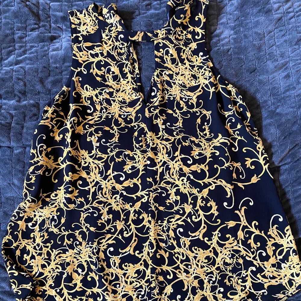 Black/Gold Patterned Tank Top